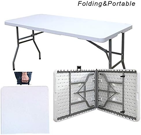 HP-180CZ-SH-01 Folding Garden Table Aluminium Camping Table No Assembly and Easy to Carry 180 x 74 cm