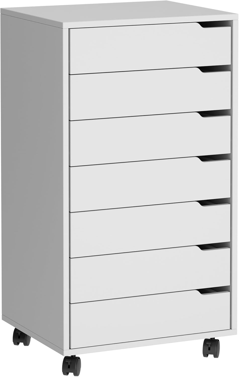 Filing Cabinet Rolling Container Office Cabinet Storage Cabinet Made of Wood on Wheels with Drawers for A4, Legal, Letter Format for Office and Home