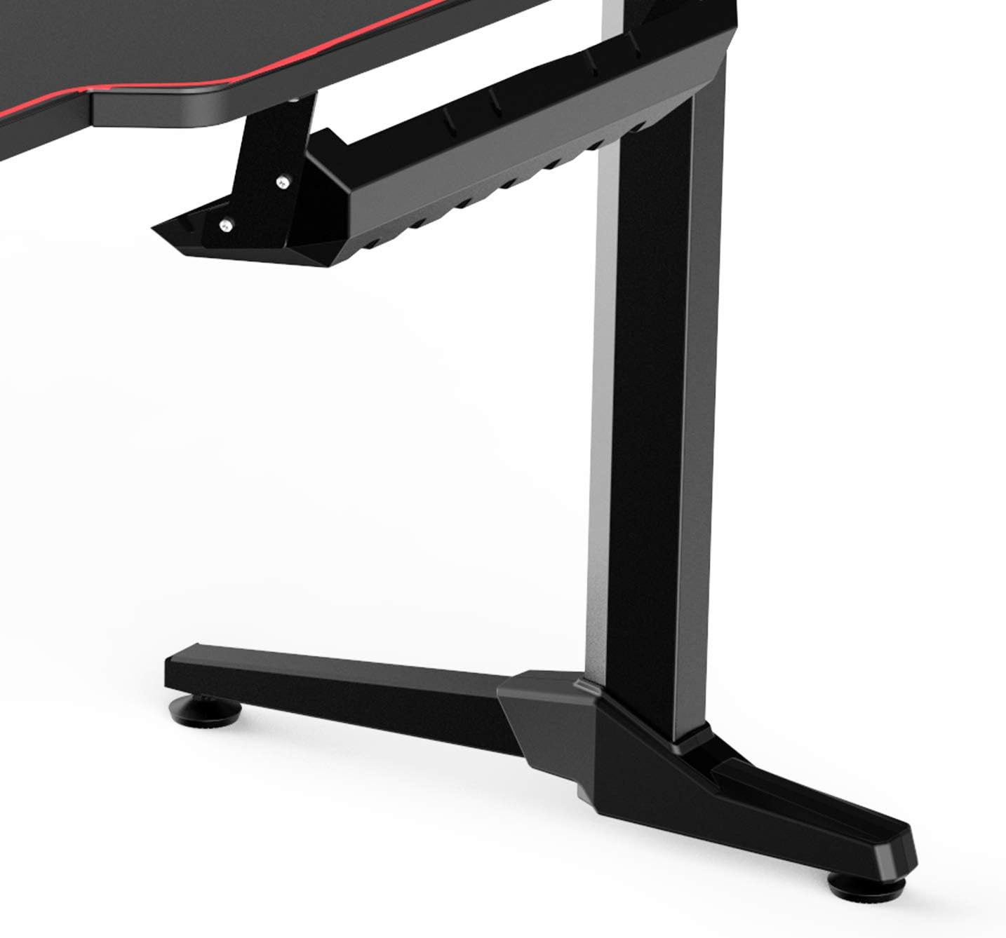 Gaming Desk 140 x 60 Cm, Computer Desk in T-Shape, Office, PC, Computer, Robust Table with Mouse Mat, Cup Holder and Headphone Hook, ST-140BK-SH