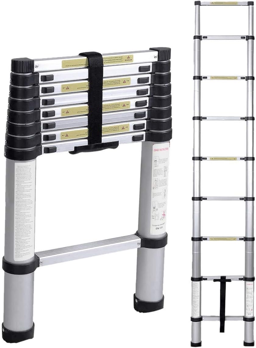 NSD-JF-002 Foldable Telescopic Household Ladder 2.6 m Portable Aluminium Loft Ladder Multi-Purpose Ladder