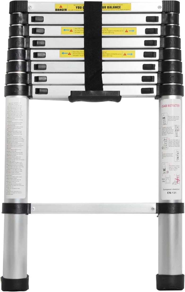 NSD-JF-002 Foldable Telescopic Household Ladder 2.6 m Portable Aluminium Loft Ladder Multi-Purpose Ladder