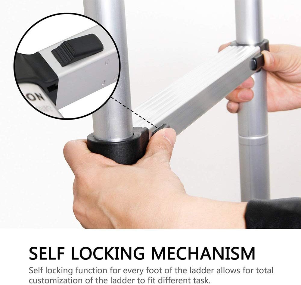 NSD-JF-002 Foldable Telescopic Household Ladder 2.6 m Portable Aluminium Loft Ladder Multi-Purpose Ladder