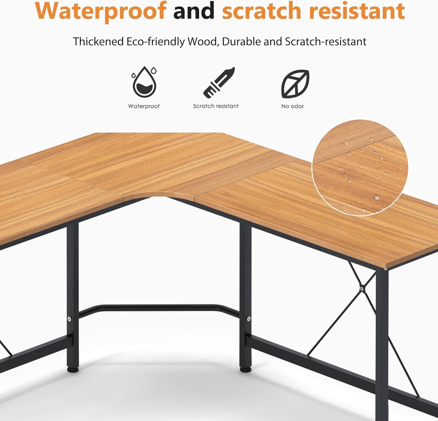 LD-Z01 L-Shape Computer Desk, Large Corner Desk, Work Table, PC, Laptop, Study Table, Gaming Desk