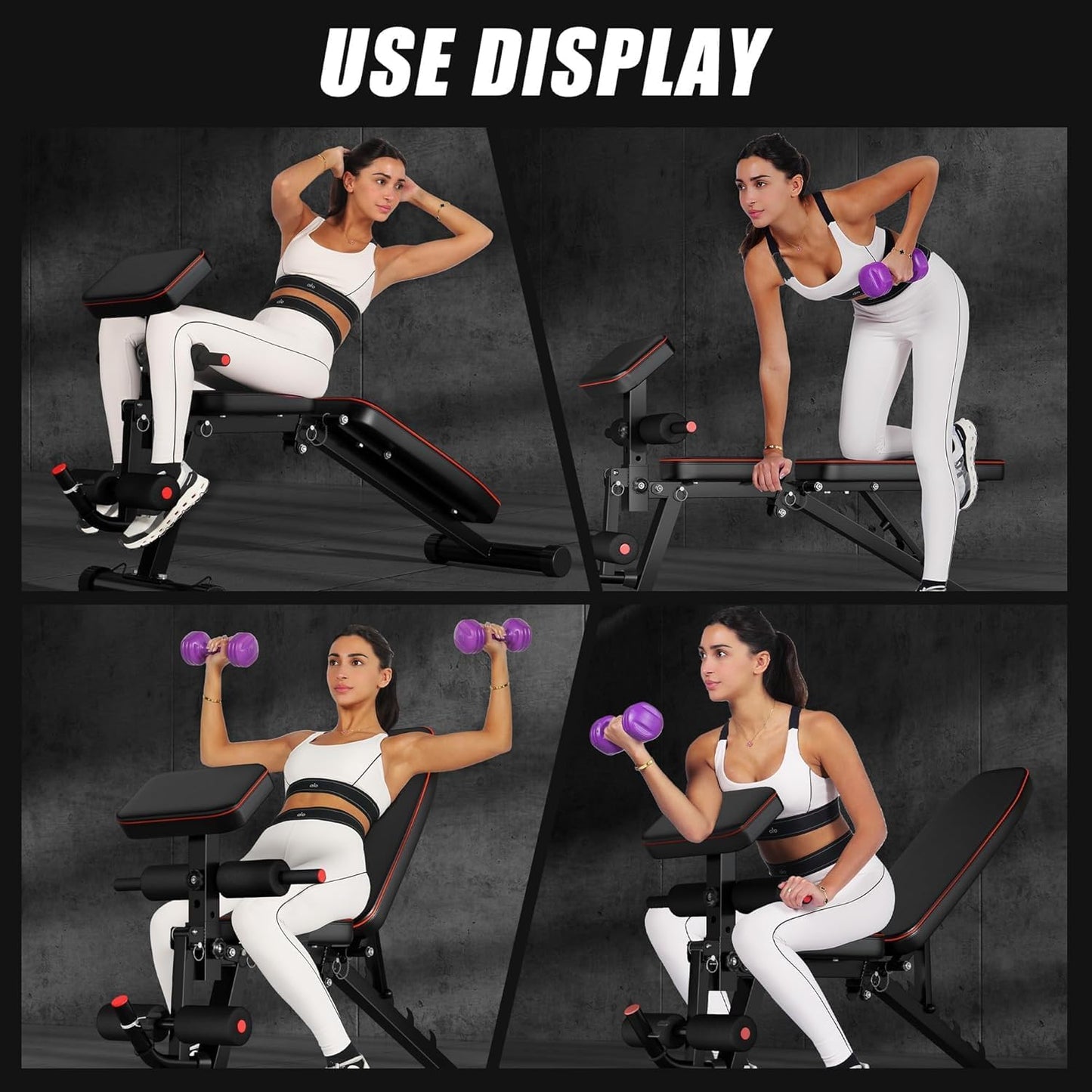 Folding Weight Bench for Home Training Gym Weightlifting Sit-Up Abs Bench Flat Tilt Multipurpose Training Bench