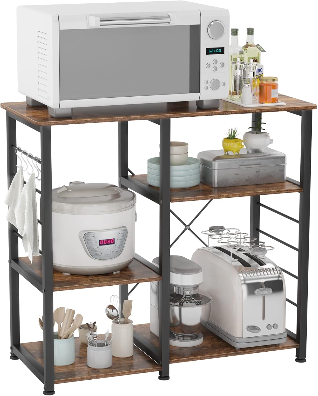 SH-171-FG Kitchen Shelf Storage Rack Kitchen Island Kitchen Oven Kitchen Cabinet Baker's Rack Storage Trolley Organiser Multifunctional Storage Rack 90 x 40 x 83 cm