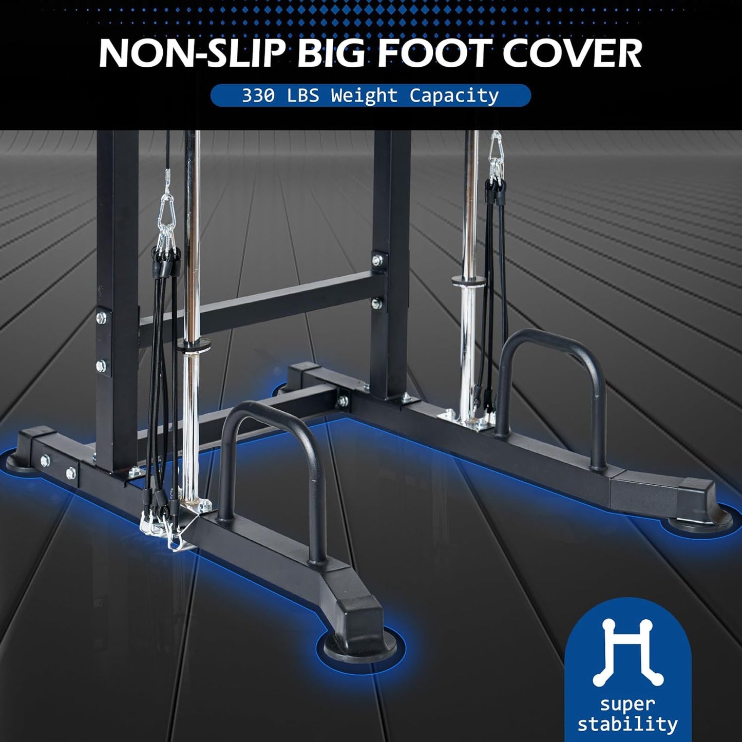 Dip Station Power Tower Pull-Up Bar with Armrest Backrest and Exercise Aid for Home Strength Training, 10 Levels, Height Adjustable, Capacity 200 kg