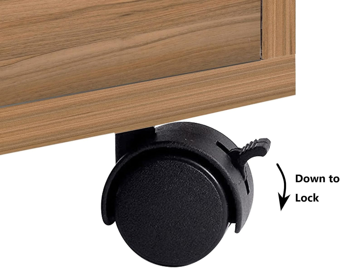 Order Table Bedside Table Height Adjustable Bedroom Furniture Chest of Drawers Storage Cabinet with Swivel Shelf Lockable Universal Wheels