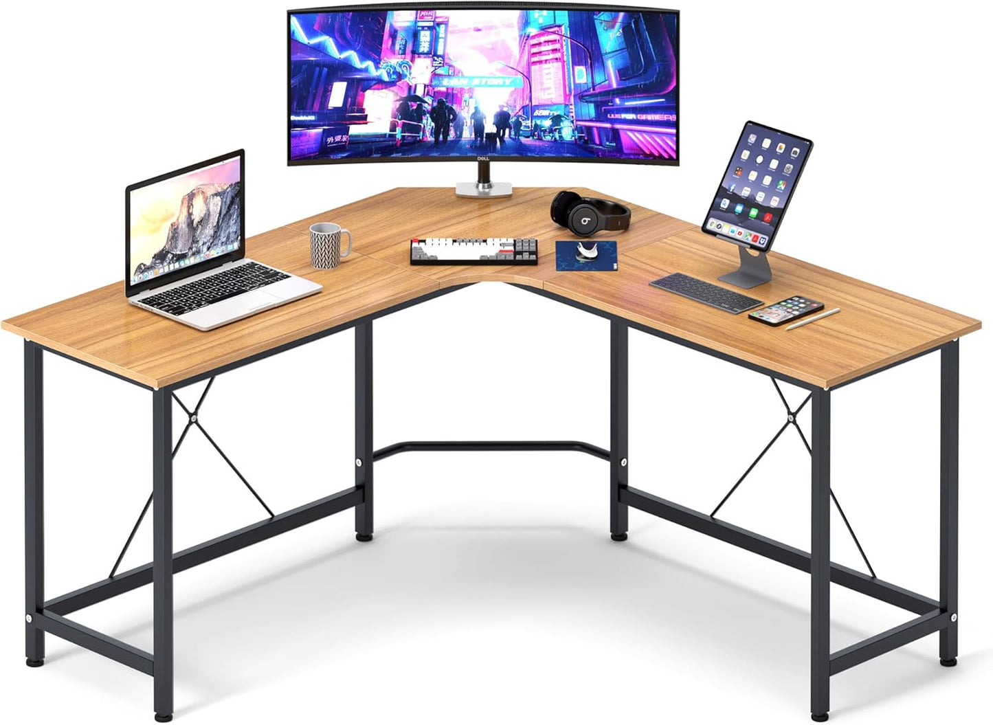 LD-Z01 L-Shape Computer Desk, Large Corner Desk, Work Table, PC, Laptop, Study Table, Gaming Desk