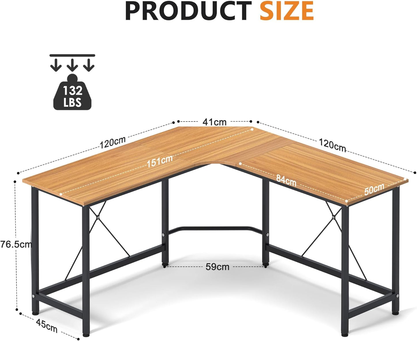 LD-Z01 L-Shape Computer Desk, Large Corner Desk, Work Table, PC, Laptop, Study Table, Gaming Desk