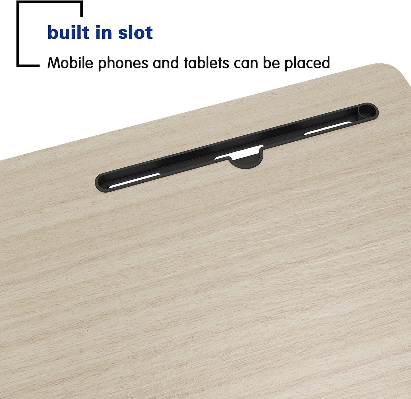 Laptop Table 80 x 40 cm Height-Adjustable PC Table with Wheels, Bed Table, Side Table, Small Desk, Surface with Incision, 05#3-80MP-SH