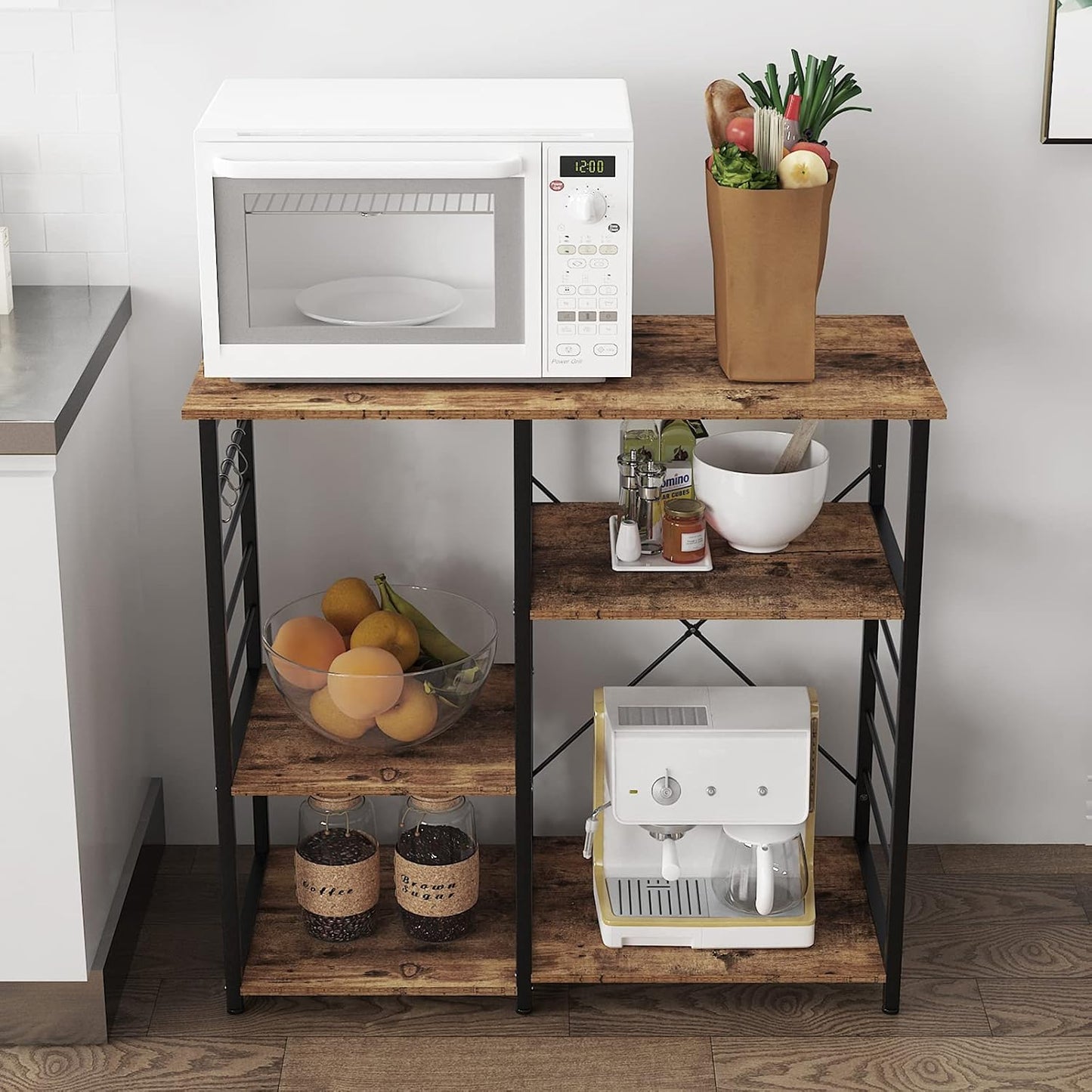 SH-171-FG Kitchen Shelf Storage Rack Kitchen Island Kitchen Oven Kitchen Cabinet Baker's Rack Storage Trolley Organiser Multifunctional Storage Rack 90 x 40 x 83 cm