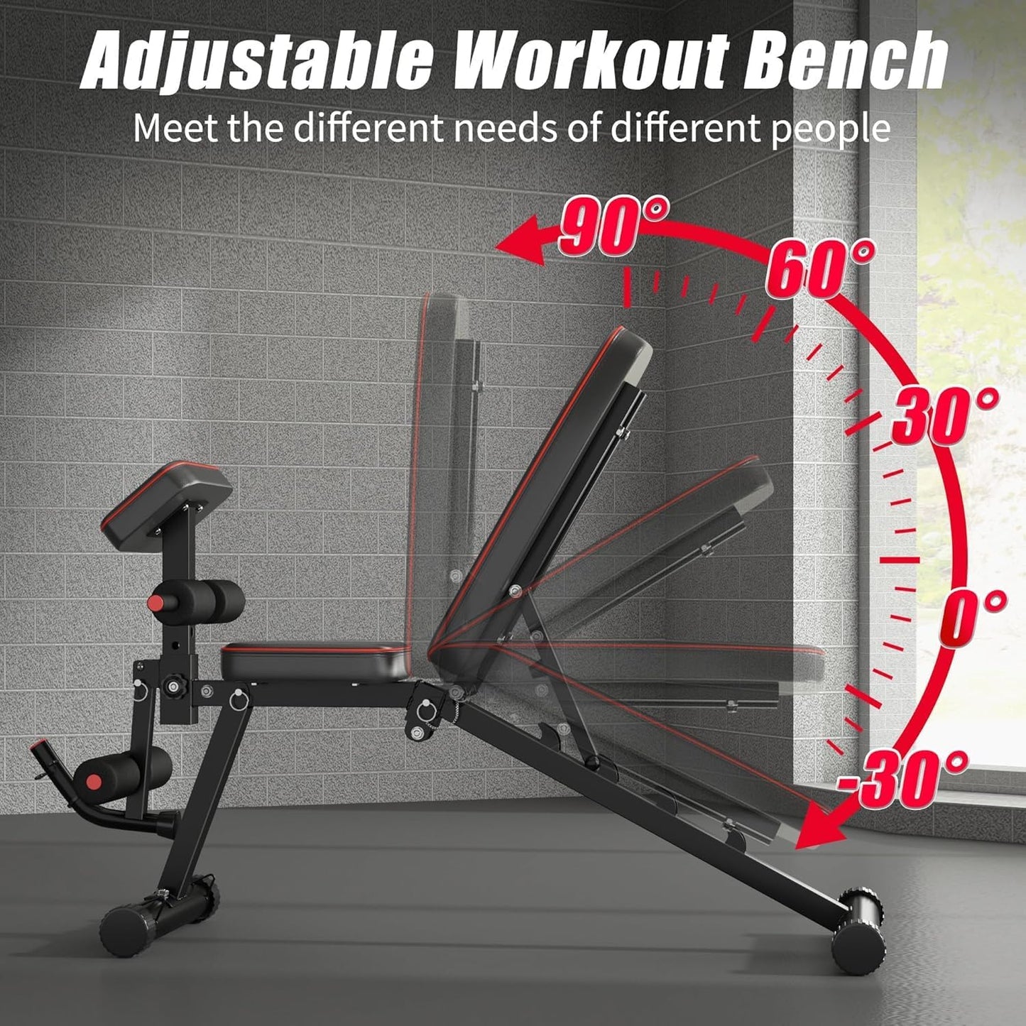 Folding Weight Bench for Home Training Gym Weightlifting Sit-Up Abs Bench Flat Tilt Multipurpose Training Bench