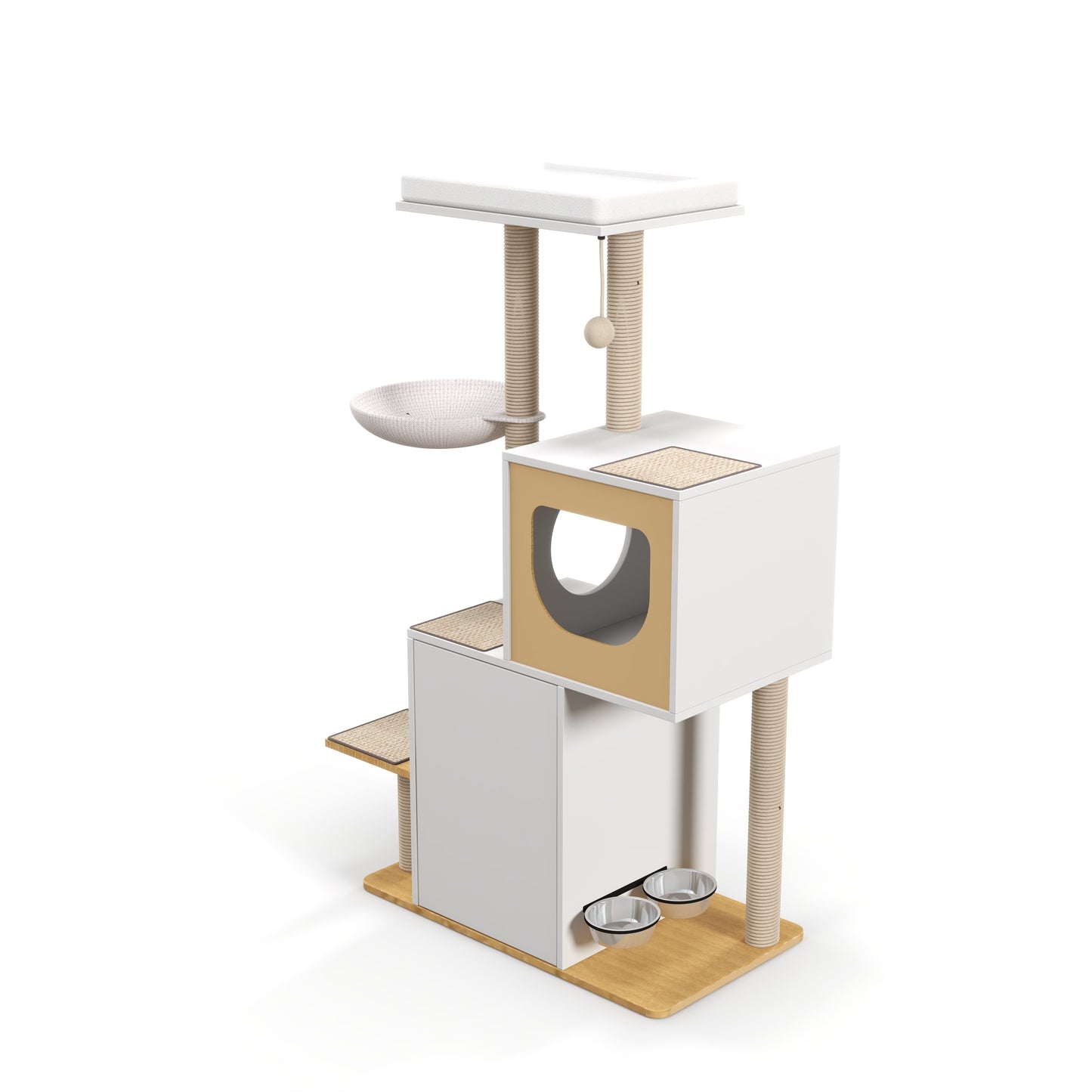 SogesPower Cat Tree Tower, Cat Tower House with Scratcher Post, Cat Furniture with Resting Bed and Scratching Pads