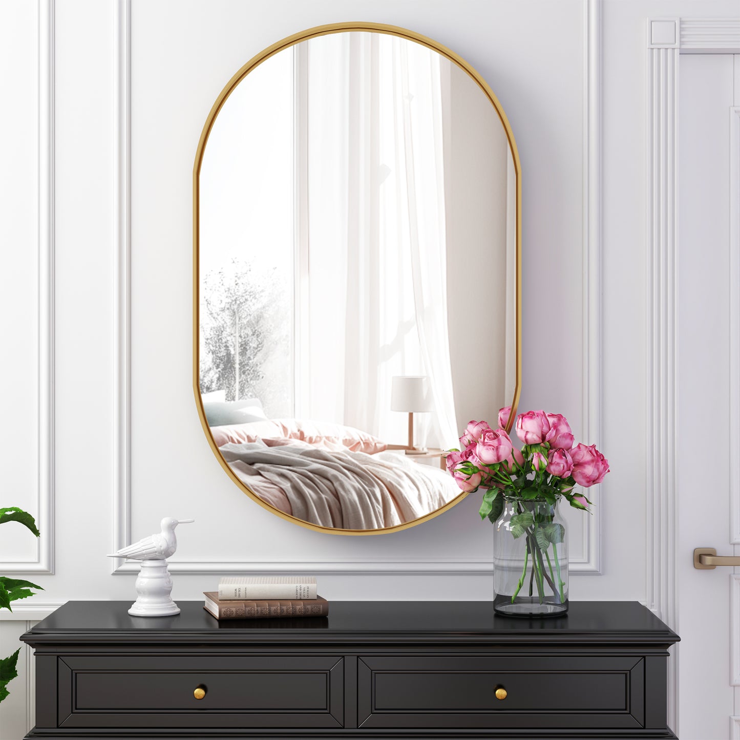 36"H x 24"W Medicine Cabinet with Arch Wall Mirror