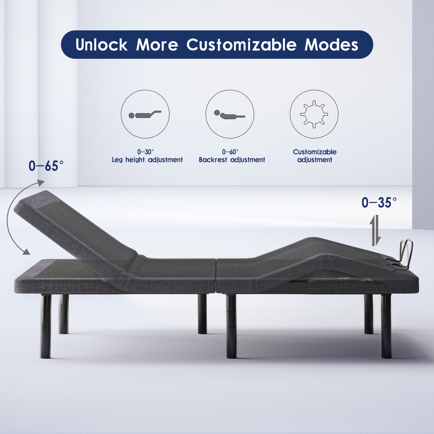 SogesPower Queen Size Adjustable Bed Base: Massage,USB Ports, Nightlight & More