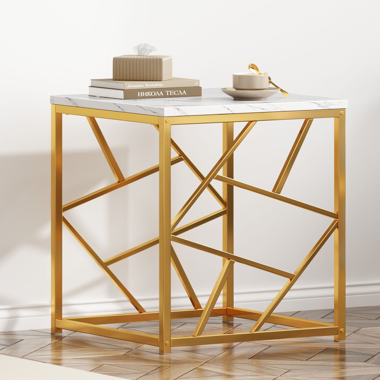 Soges Professional Square Side Table - Sturdy Structure, Durable and Stylish Coffee Table