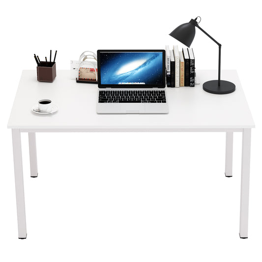 SogesHome 47 inches Computer Desk Wood Office Desk and Steady Home Office Desk, White