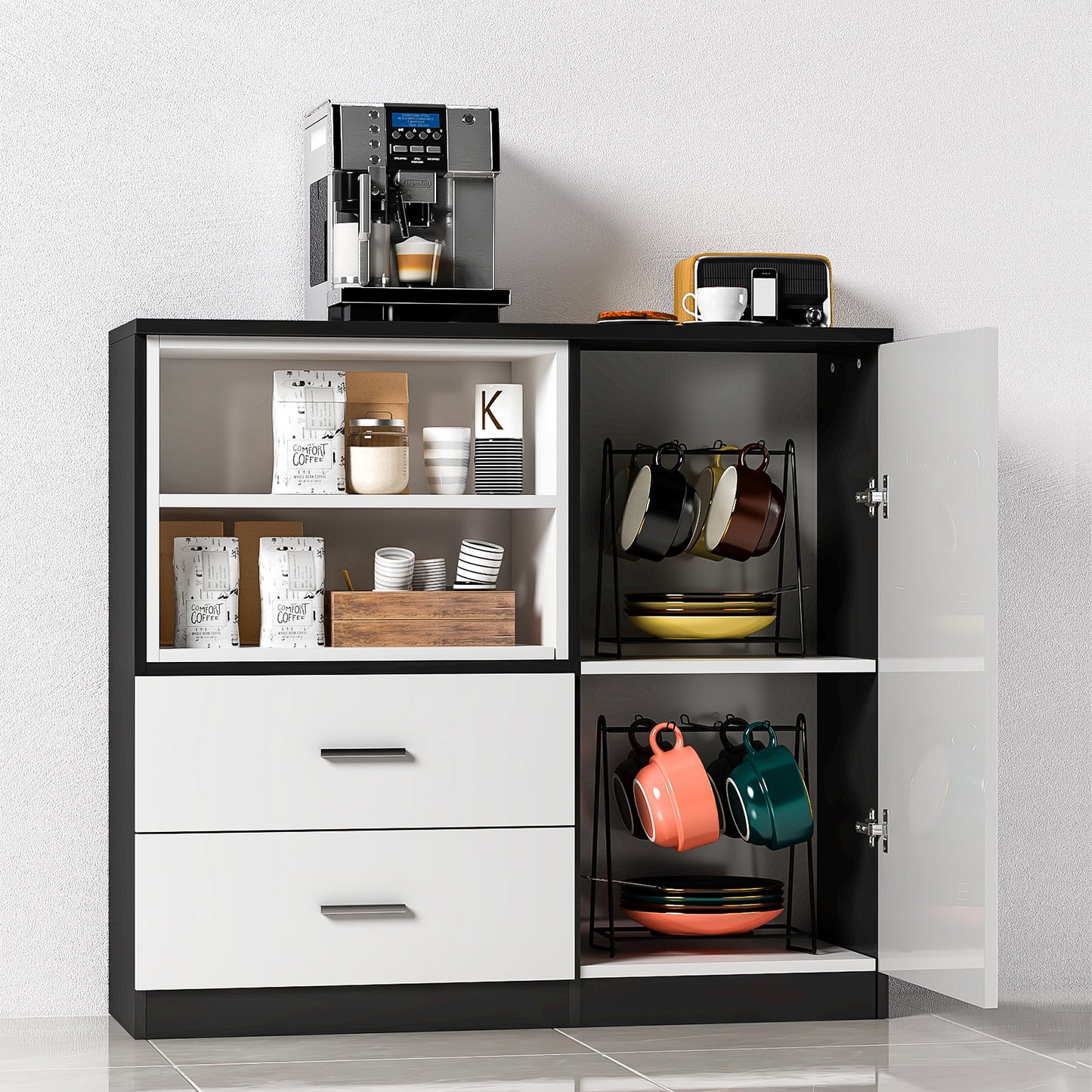 Soges Modern Design Lockable Storage Cabinet and File Cabinet with Durable, Mobile Wheels