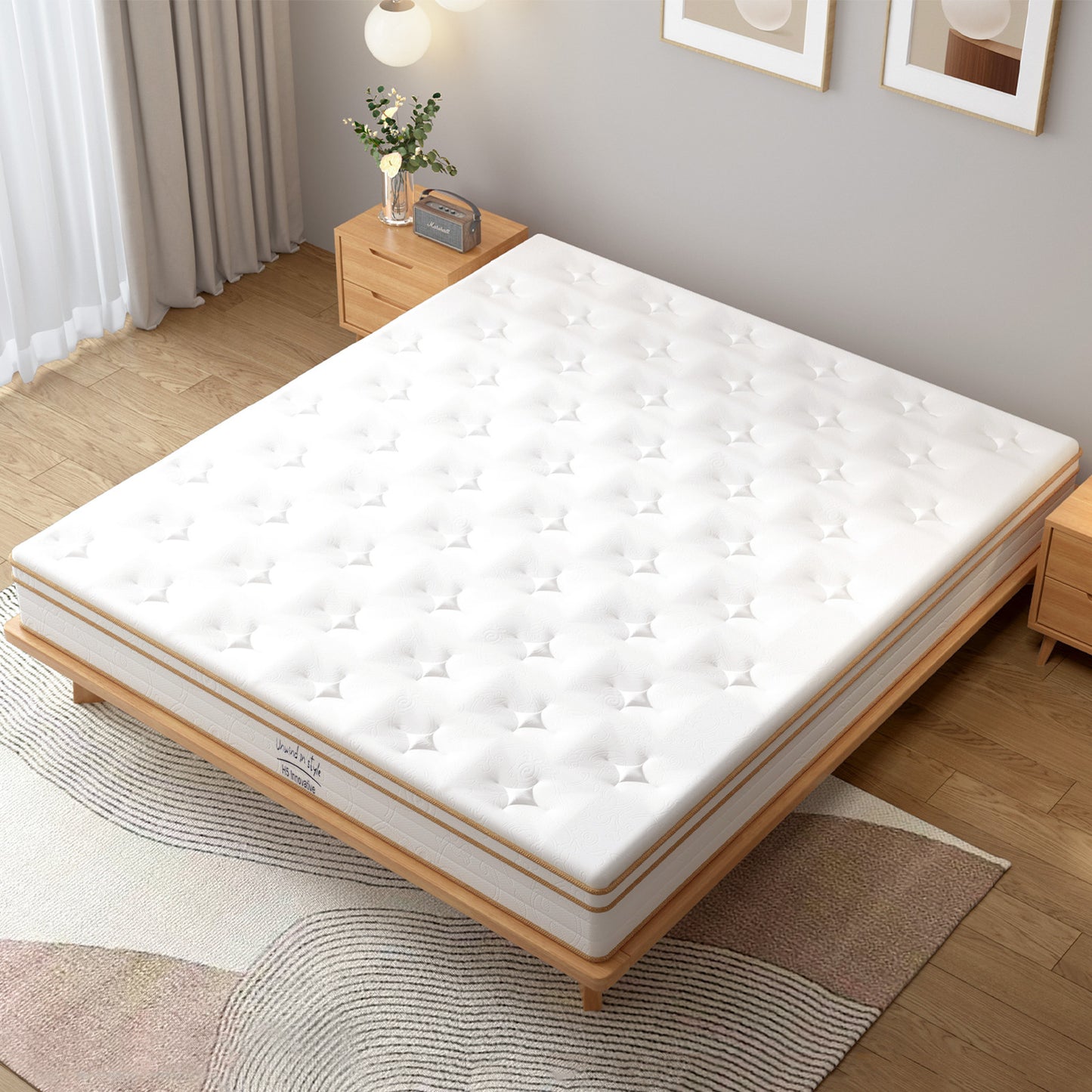 10'' Mattress Topper, Ultra-Soft Plush Support Mattress, Double-Sided Comfort, Queen Size