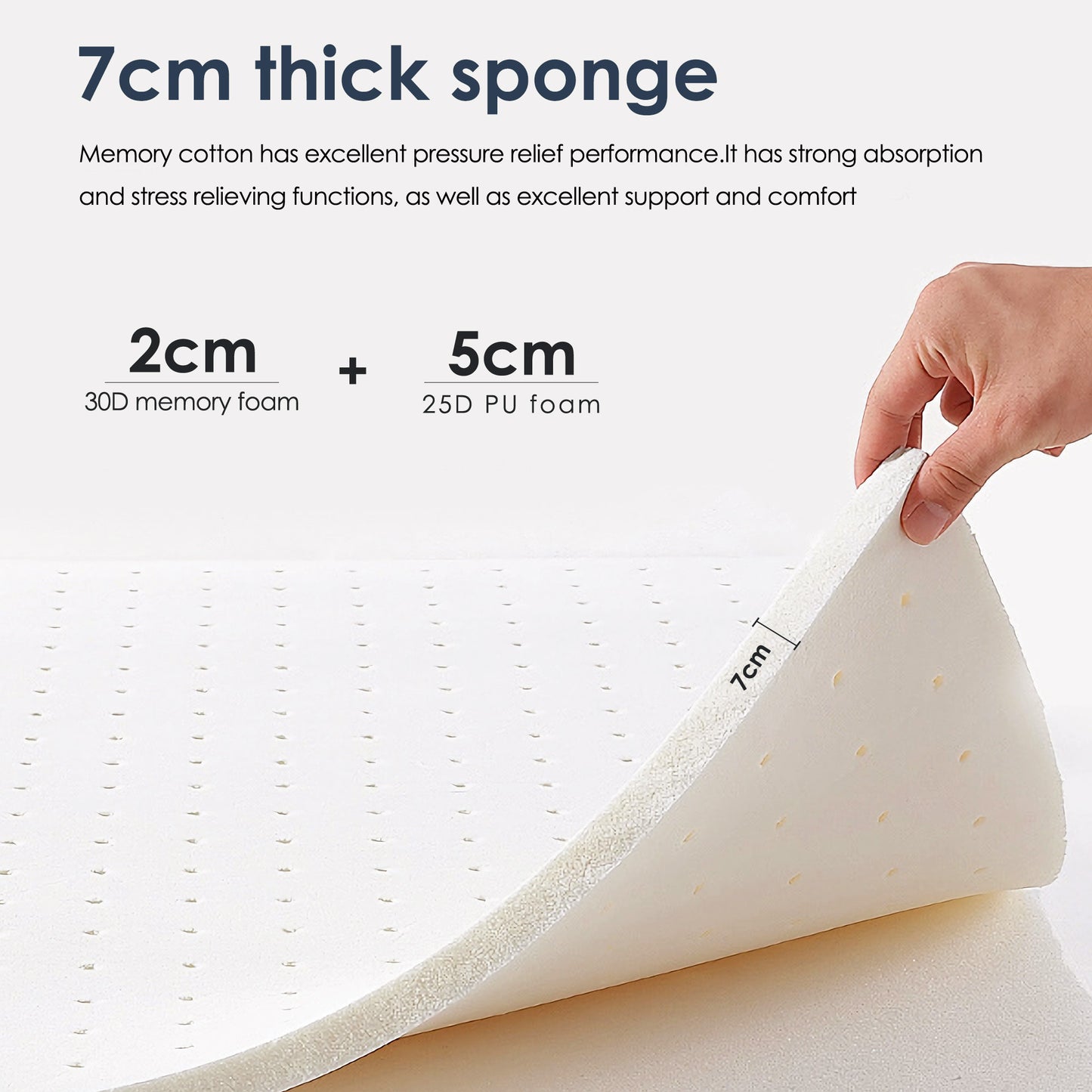 2.8'' Thickness Mattress-2-Layer Topper, Plush Feel, Cooling and Pressure Relieving, More Convenient With Packaging, Multiple Size