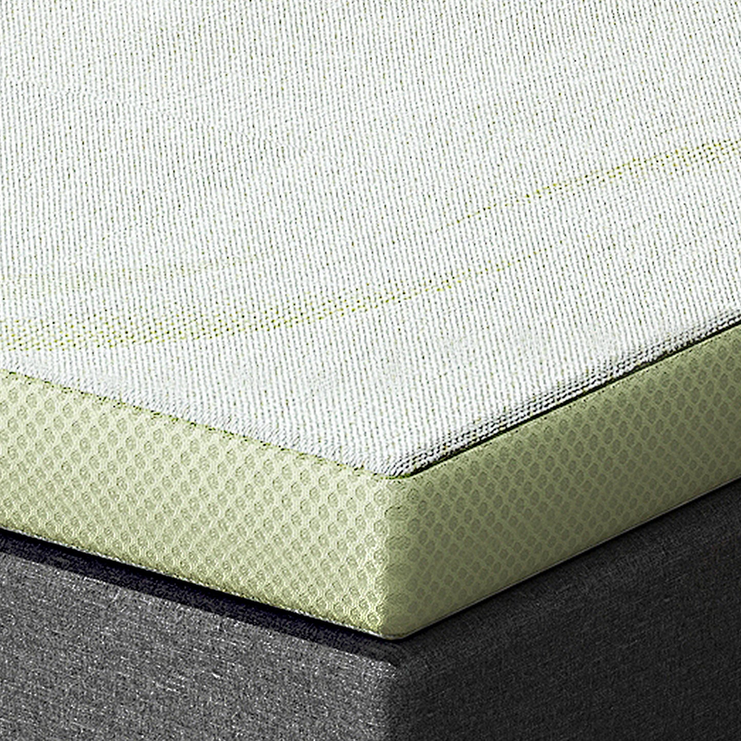 Aloe Vera Mattress, 1.6'' Memory Foam Mattress Topper, 25D PU Foam 1.6'' In Green With 3 Zone/Egg Base Shape, No Pillow