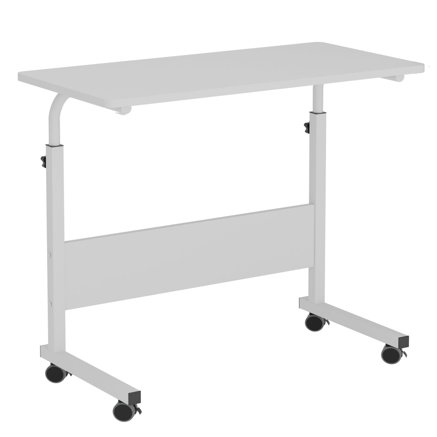 SogesPower C-Shaped Standing Computer Desk with Wheels, Movable Side Desk, Height Adjustable