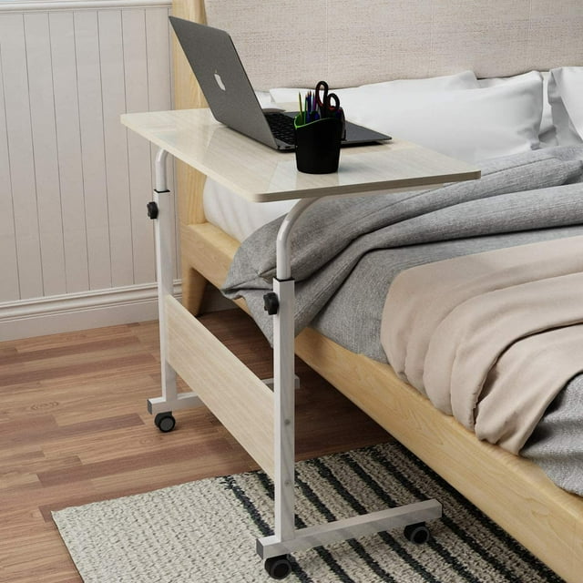Soges Adjustable Movable Laptop Computer Desk for Bed Sofa Maple 31.5"