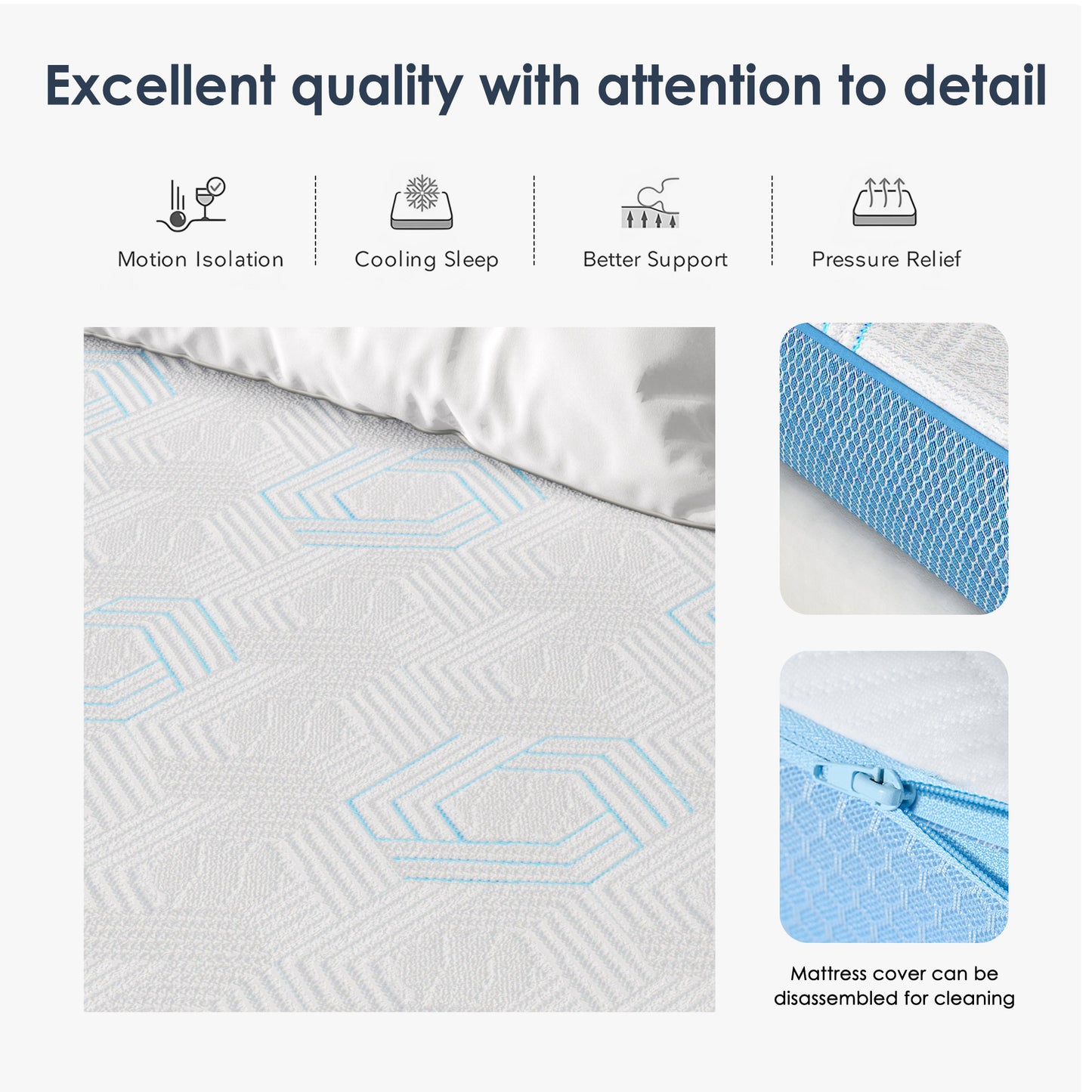 2.8'' Thickness Mattress-2-Layer Topper, Plush Feel, Cooling and Pressure Relieving, More Convenient With Packaging, Multiple Size