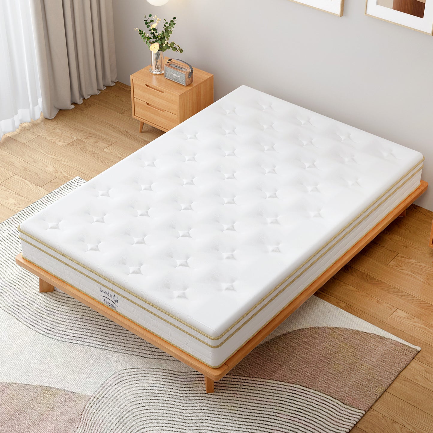 10'' Mattress Topper, Ultra-Soft Plush Support Mattress, Double-Sided Comfort, Queen Size