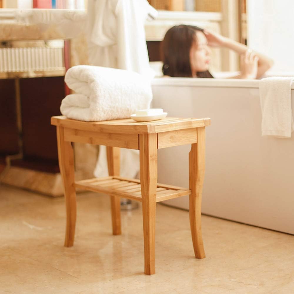 KS-HSJ-04-SH Bathroom Stool Shower Stool Non-Slip Waterproof 2 Levels 47.5 x 26 x 44.5 cm