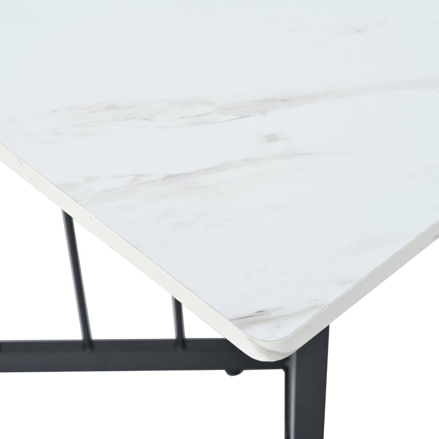 Dining Room Table, Kitchen Table, Modern Marble Pattern, MDF Metal Frame, Table for Living Room, Dining Room, 140 x 80 x 75 cm