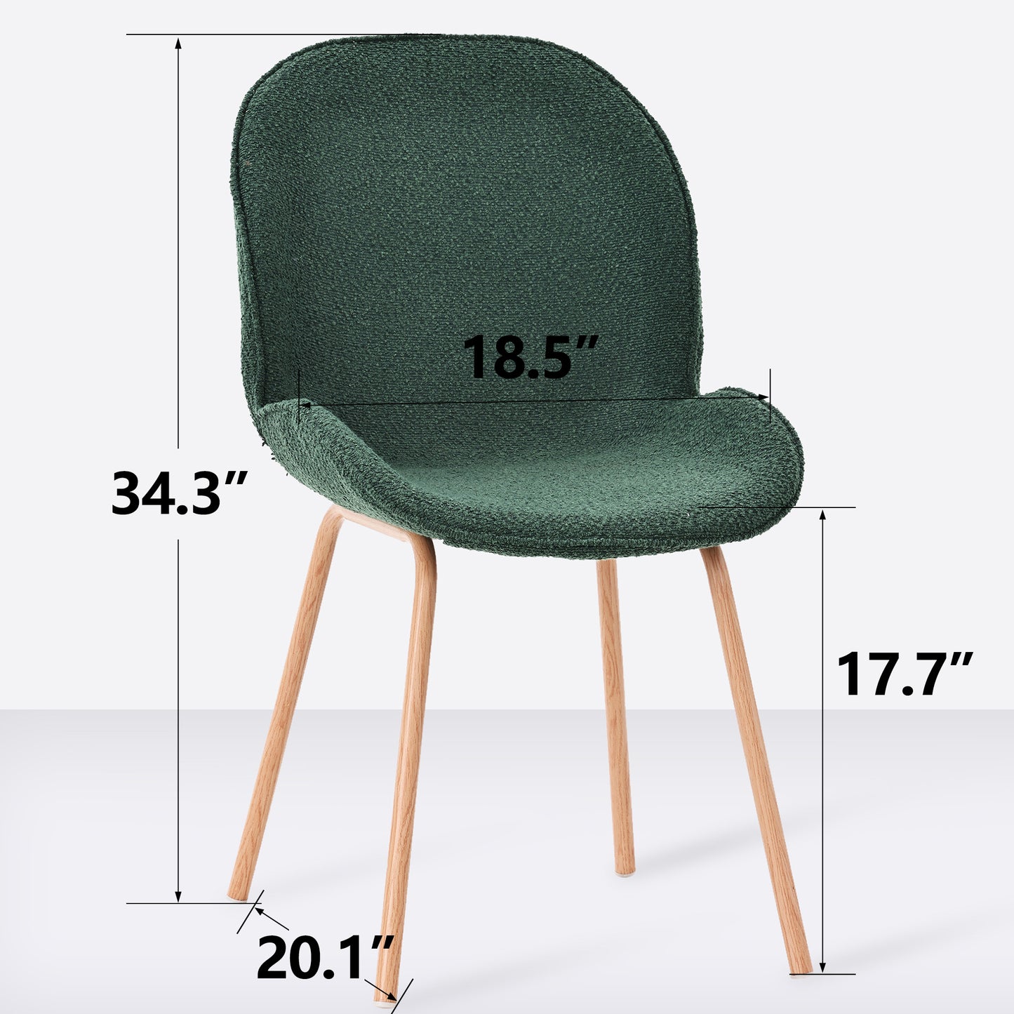 SogesPower 2pcs Dining Chairs, Upholstered Tufted Fabric Chairs Set of 2- Green