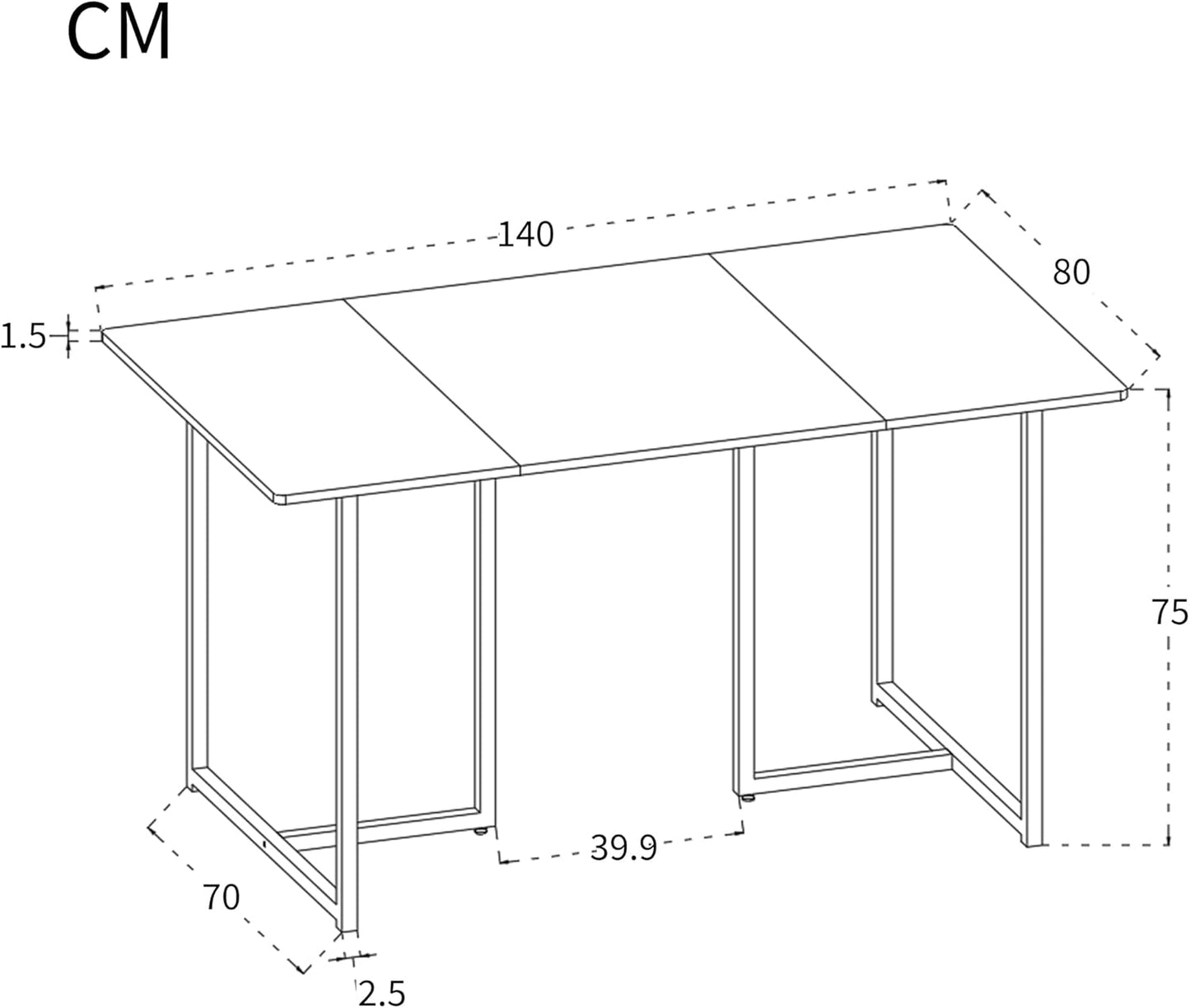 Dining Room Table, Kitchen Table, Modern Marble Pattern, MDF Metal Frame, Table for Living Room, Dining Room, 140 x 80 x 75 cm