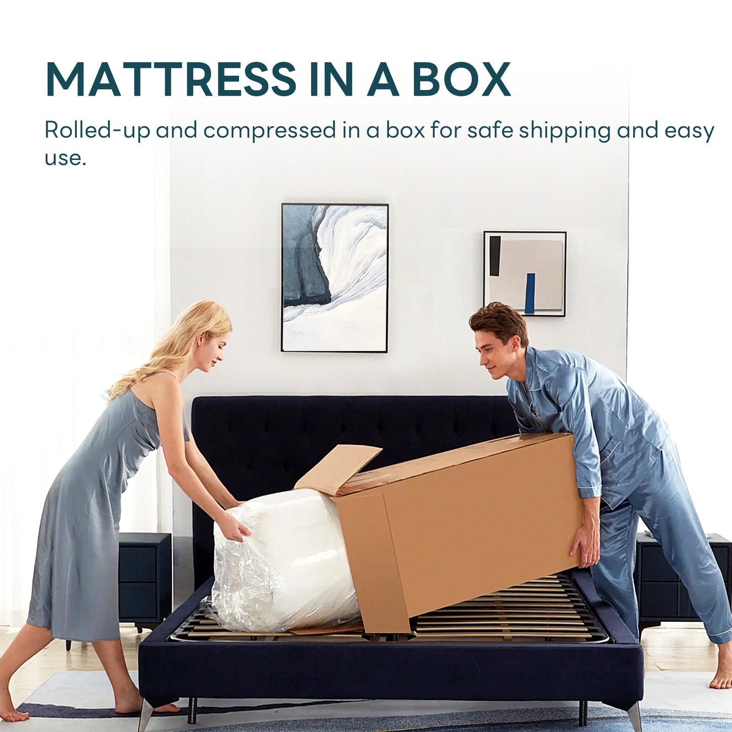 Memory Foam Mattress, 10'' Foam Mattress for Anti-Hot Sleep Relieving No Fiberglass CertiPUR-US Certified Mattress in a Box