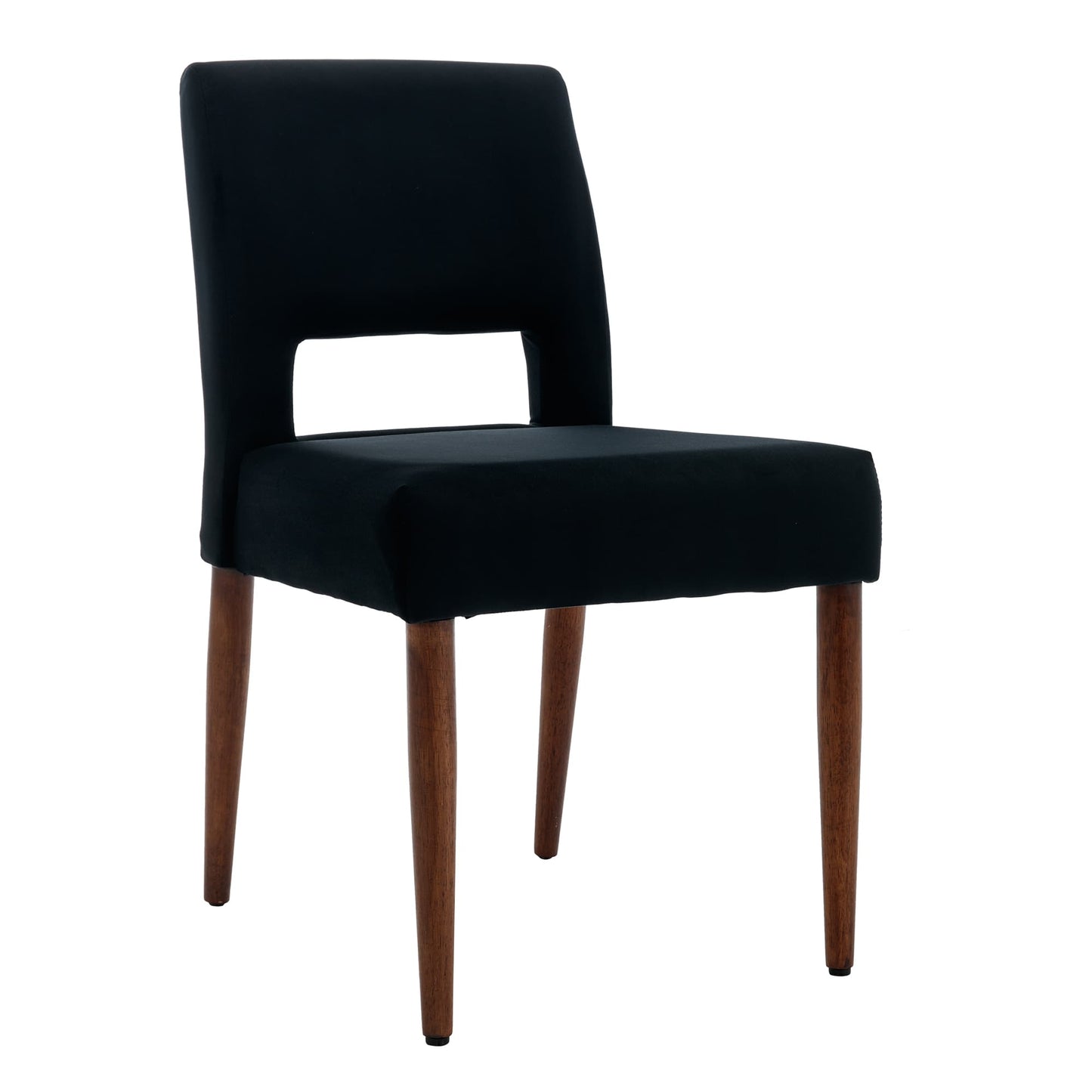 SogesPower Accent Chairs Set of 2, Velvet Chairs with Solid Wood and Upholstered- Black