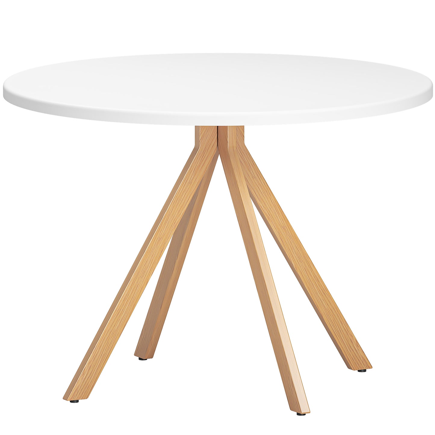 Soges Wood Round Dining Table for Kitchen Dining Room, 39.4inch Modern Dining Table with Metal Legs, Walnut