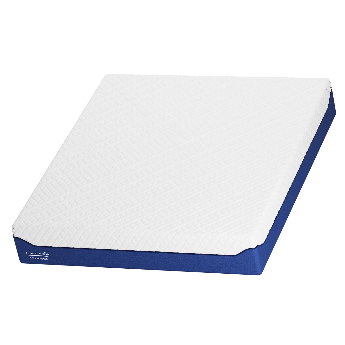 SogesPower 14inches Thickness Hybrid Mattress Gel Memory Foam- King, White+Blue