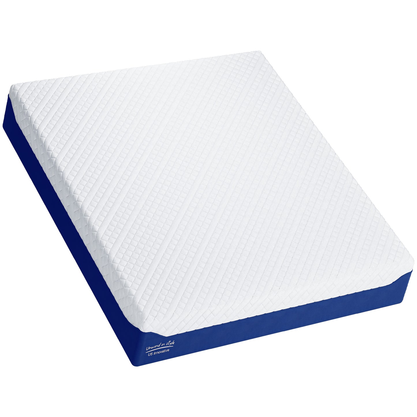SogesPower 12inches Thickness Hybrid Mattress Gel Memory Foam- King, White+Blue