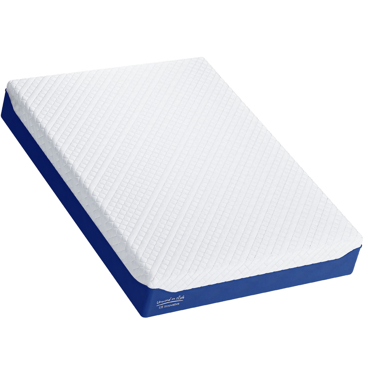 SogesPower 12inches Thickness Hybrid Mattress Gel Memory Foam- Queen， White+Blue