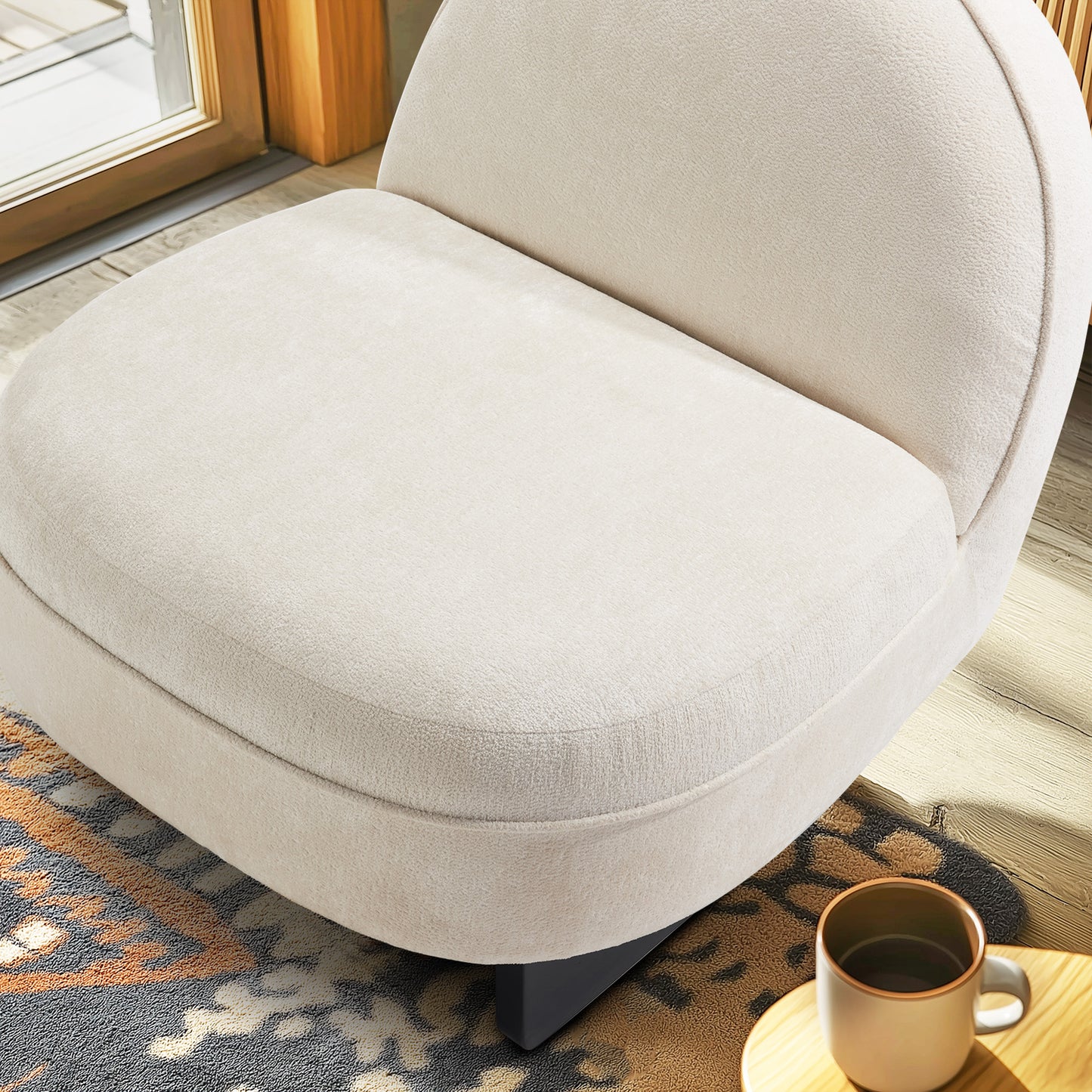 Pegah Modern Sherpa Slipper Chair