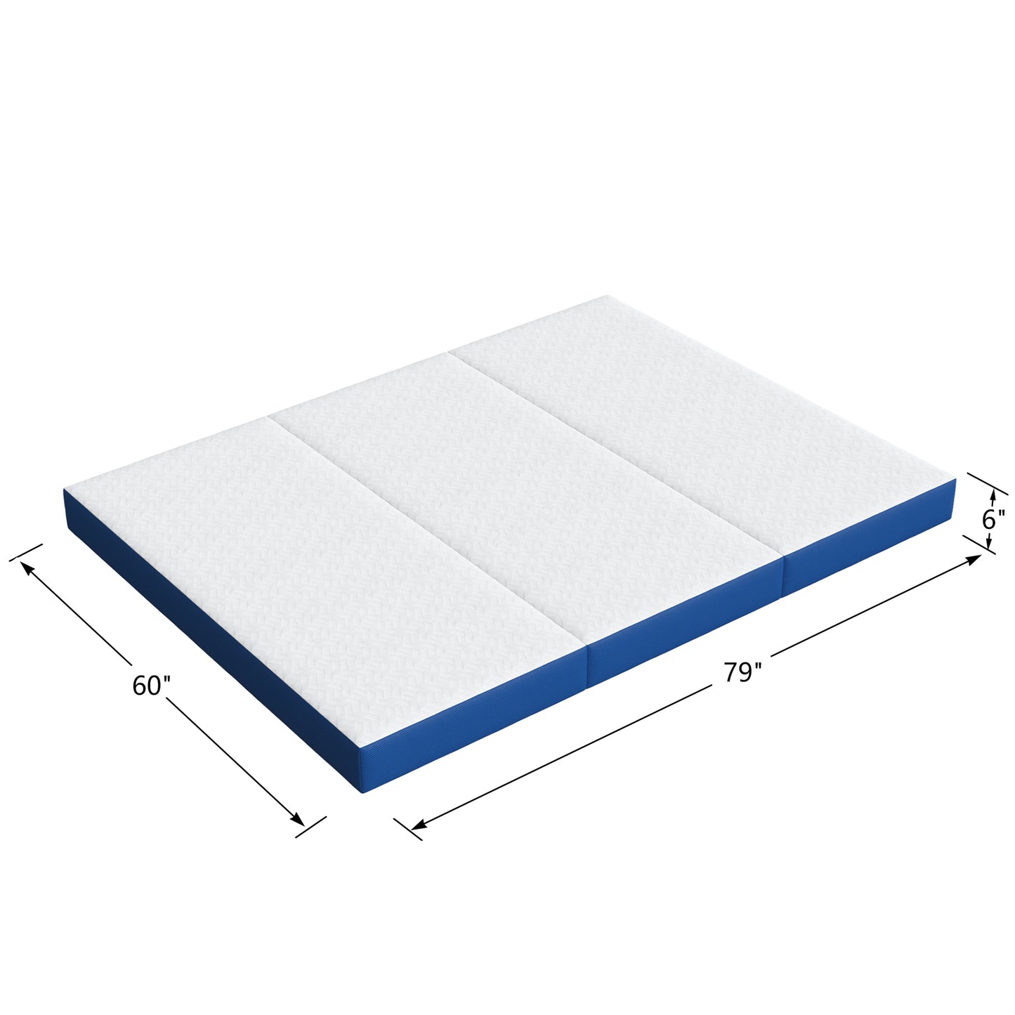 Tri-Fold Memory Foam Mattress, Multiple Size Folding Mattress with Collapsible and Washable Cover, Travel and Guest Mat