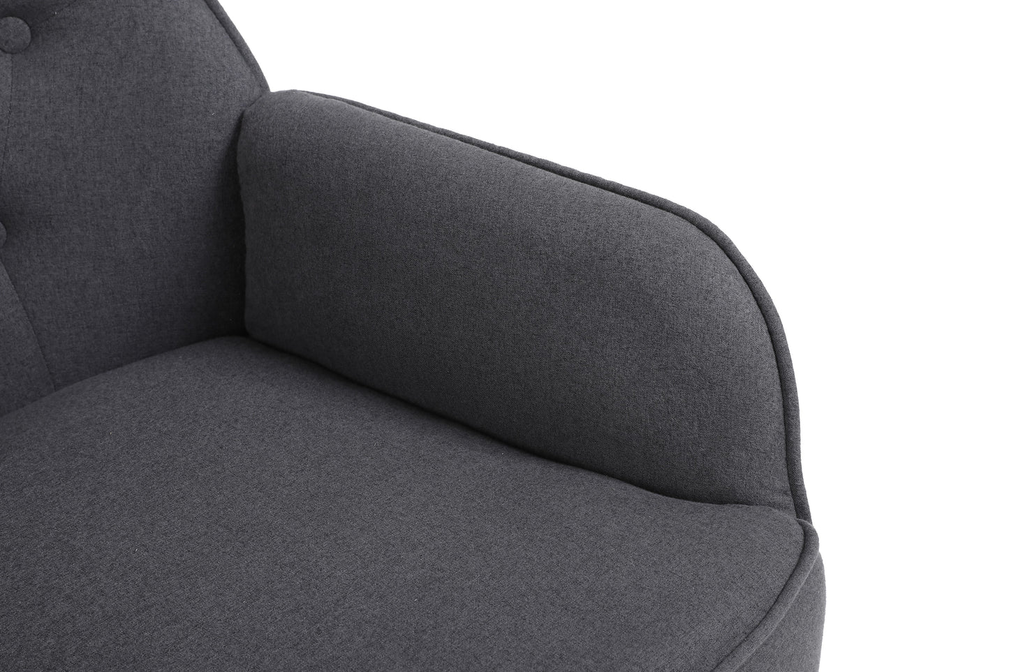 SogesPower Modern Mid Century Chair Velvet Sherpa Armchair, Easy Assemble(Dark Gray)