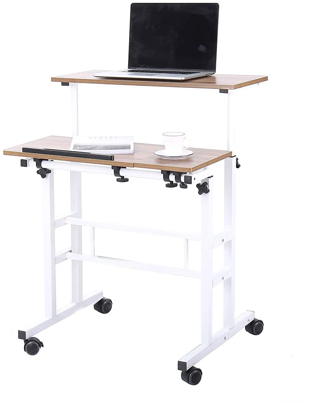 SogesPower Multifunctional Height Adjustable Computer&Writing Desk-Oak
